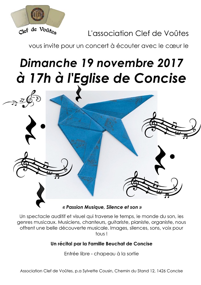 Clef de Voûtes concert du 19.11.2017