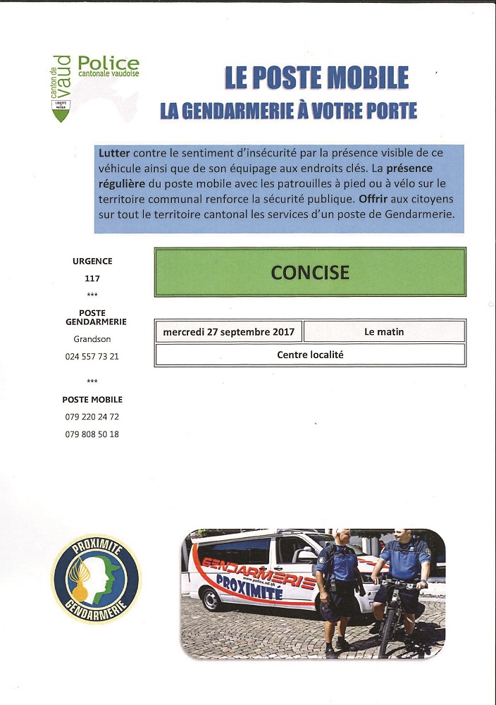 Poste gendarmerie mobile 27.09.2017