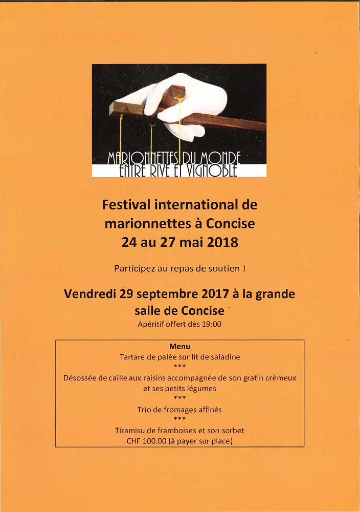 Repas de soutien Festival de marionnettes à Concise 2018 Page 1