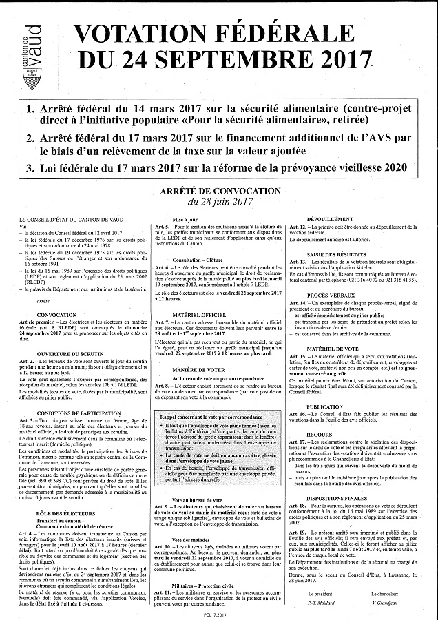 Votation fédérale du 24 septembre 2017